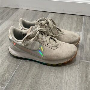 Nike Gray Sneakers with Iridescent Swoosh